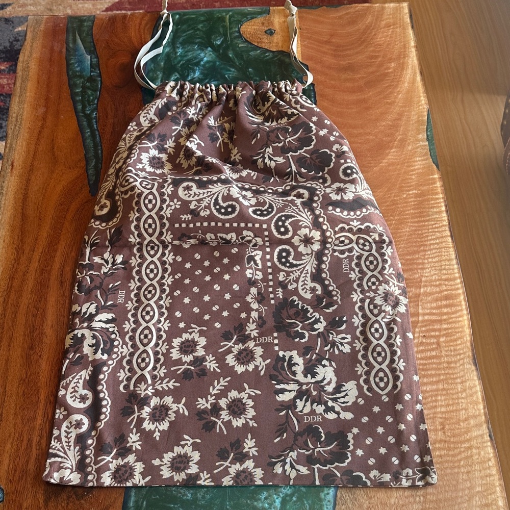 Double D Ranch Brown and Cream Drawstring Bag - Picture 3 of 3